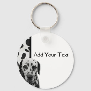 Black and White Dotty Dalmatian Key Ring