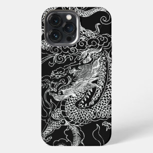 Black and White Dragon iPhone 13 Pro Max Case