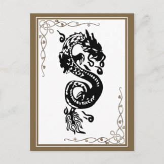 Black And White Dragon Postcard