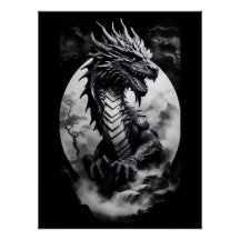 Black and white dragon