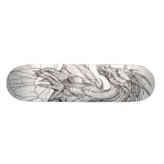 black and white dragon skateboard