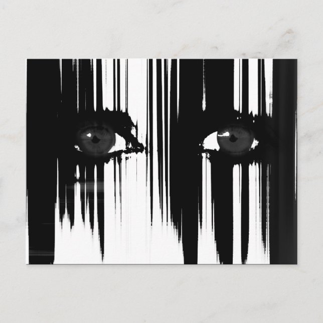 Black and White Dramatic Eyes Postcard (Front)