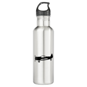 Black and white drawing of plane 710 ml water bottle