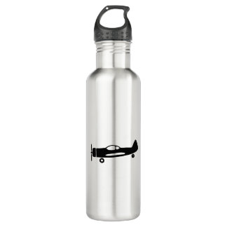 Black and white drawing of plane 710 ml water bottle