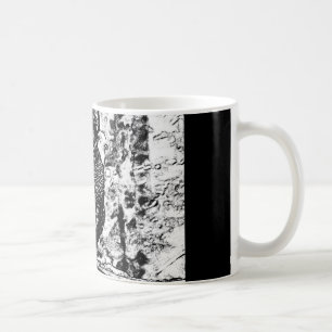 Black and white drawing of Rooster on Mug