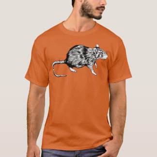 Black and white drawing Rat T-Shirt