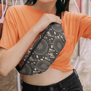 Black And White Dream Catcher Native Boho Pattern Bum Bags