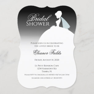 Black And White Dress Elegant Bridal Shower Invitation