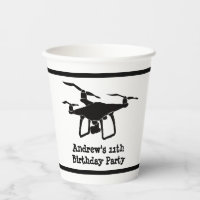 Black and White Drone Illustration Birthday Party