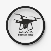 Black and White Drone Illustration Birthday Party