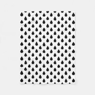 Black And White Drops Fleece Blanket