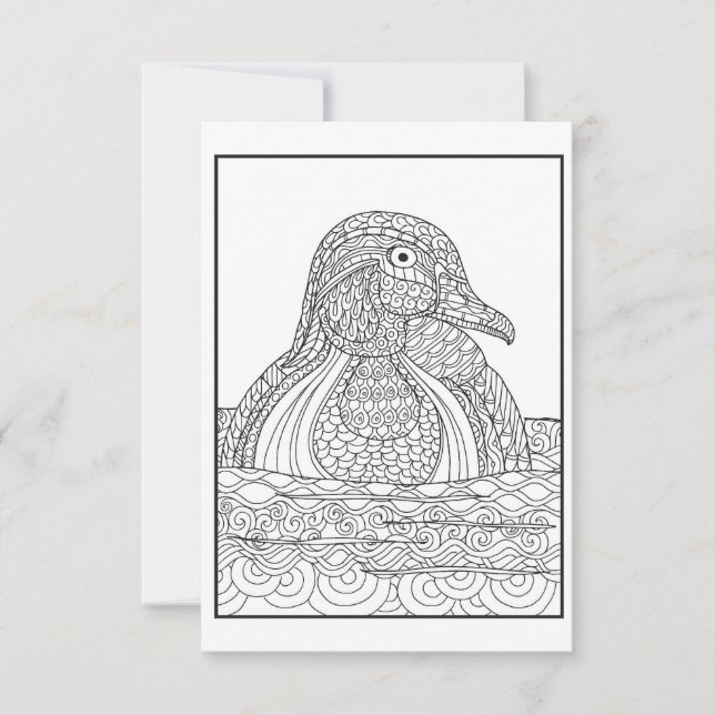 Black and White Duck Card (Front)