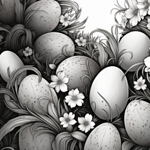 Black and White Easter Eggs  Tie