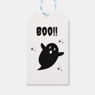 Black and White Edgy Grungy Halloween Gift Tags