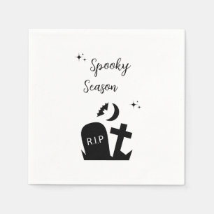 Black and White Edgy Grungy Halloween Napkins