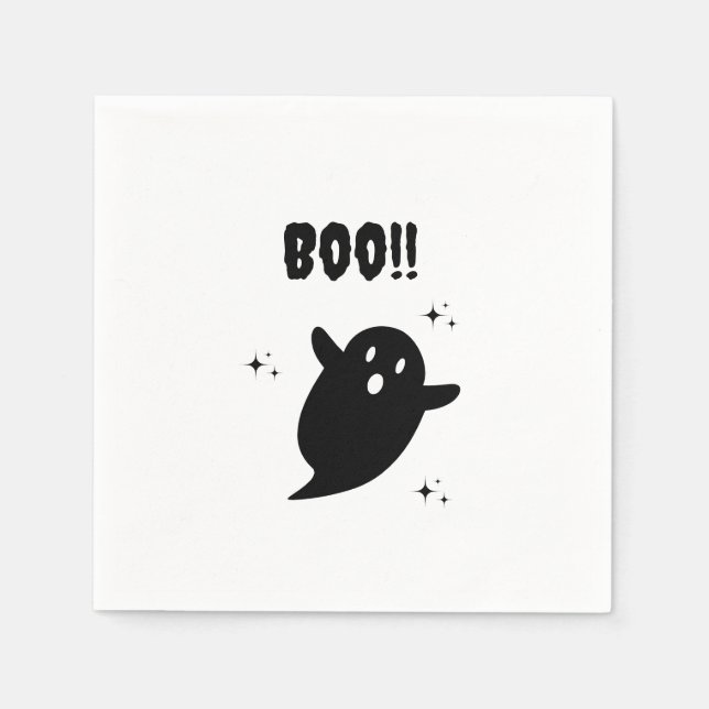 Black and White Edgy Grungy Halloween Napkins (Front)