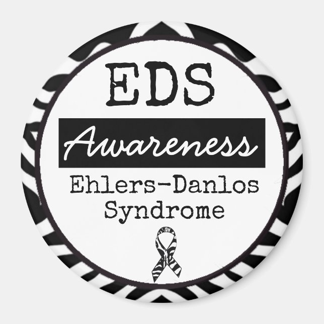 Black and White Ehlers-Danlos syndrome EDS Magnet (Front)