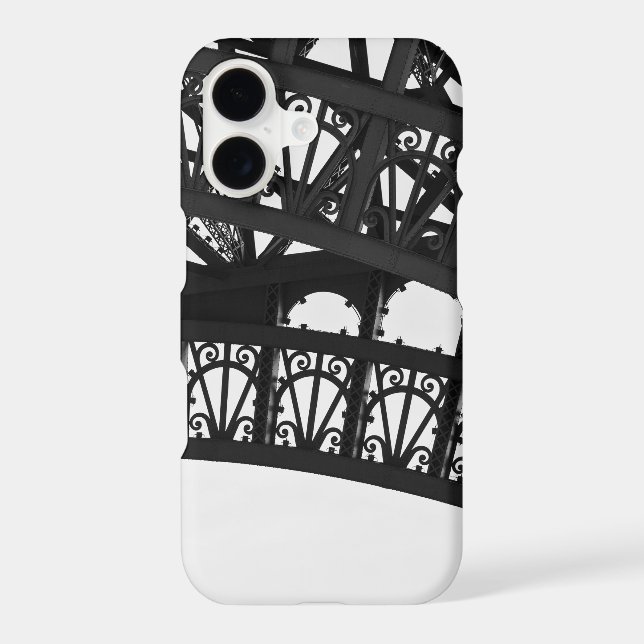 Black and White Eiffel Tower Arch iPhone Case (Back)