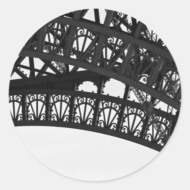 Black and White Eiffel Tower Arch Sticker (Front)