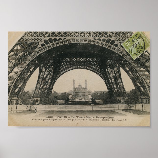 Black and White Eiffel Tower Base Poster (Front)