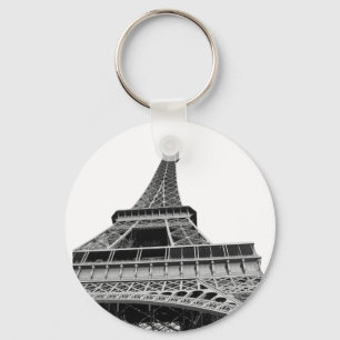 Black and White Eiffel Tower Key Ring