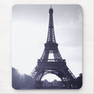 Black and White Eiffel Tower Mouse Mat