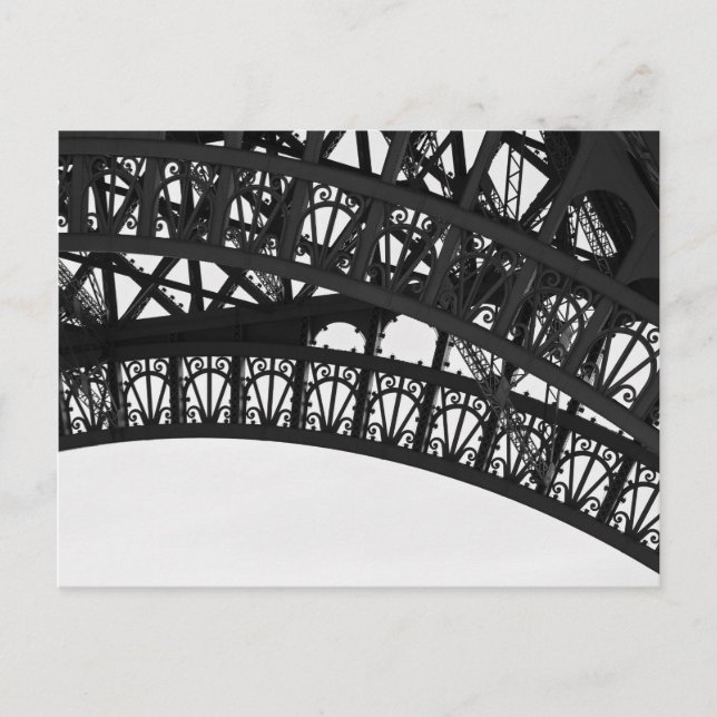 Black and White Eiffel Tower Photo Postcard (Front)