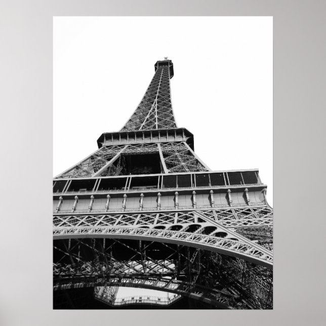 Black and White Eiffel Tower Poster (Front)