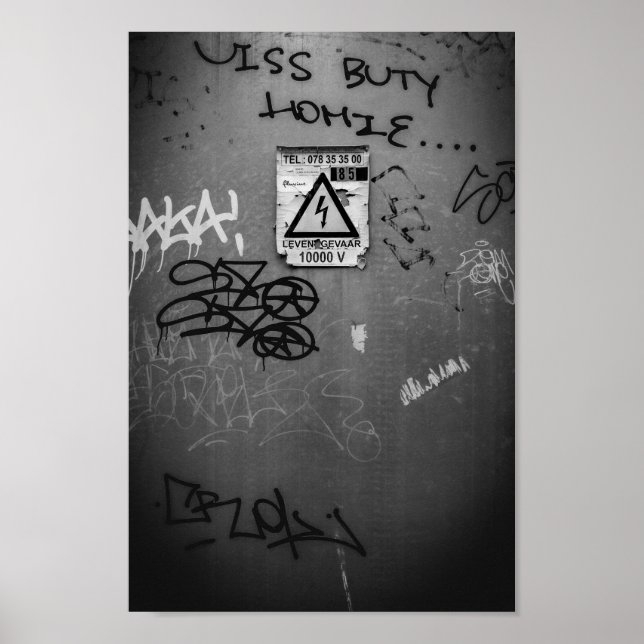 Black And White Electric cabinet belgium Poster (Front)