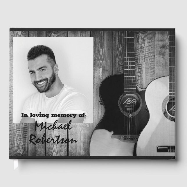 Black and White Electric Guitars Memorial  Guest Book (Front)