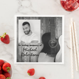 Black and White Electric Guitars Memorial  Napkin