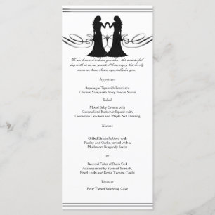 Black and White Elegance Brides Wedding Menu