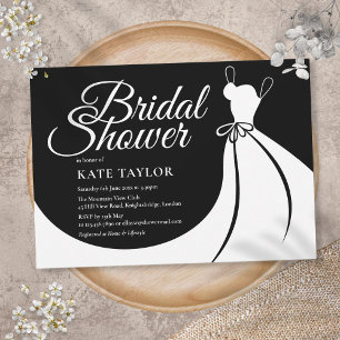Black and White Elegant Bridal Shower Invitation