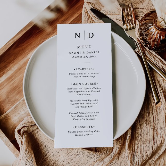 Black and White Elegant Classic Wedding Menu (Creator Uploaded)
