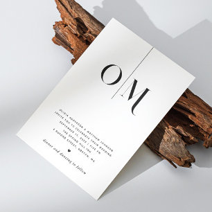 Black and white elegant clean minimalist wedding invitation