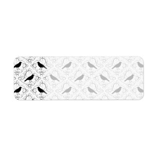 Black and White Elegant Crow Pattern.