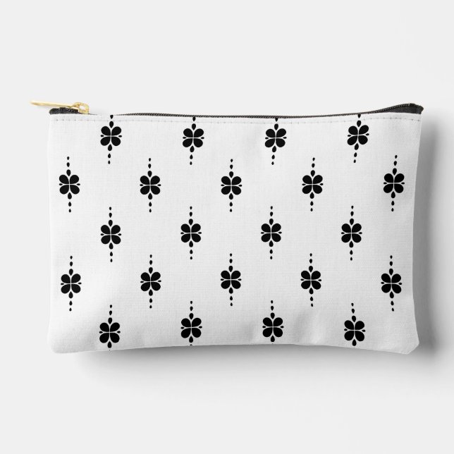 Black and White Elegant Design Pattern Women Small Accessory Pouch (Front)
