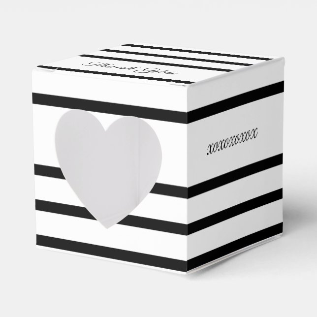 Black And White Elegant Favour Box (Front Side)