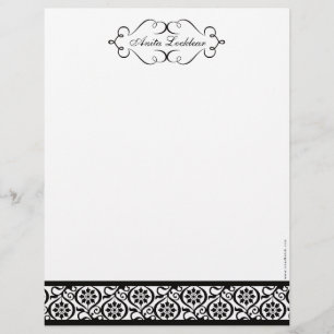 Black and White Elegant Letterhead