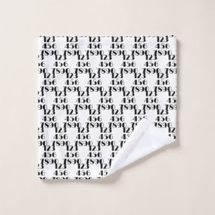 Black and White Elegant Limelight : 0 to 9 Wash Cloth
