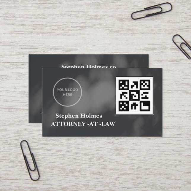 Black and white elegant logo minimalist  business card (Front/Back In Situ)