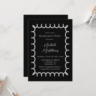 Black and White Elegant Minimalist Couples Shower Invitation