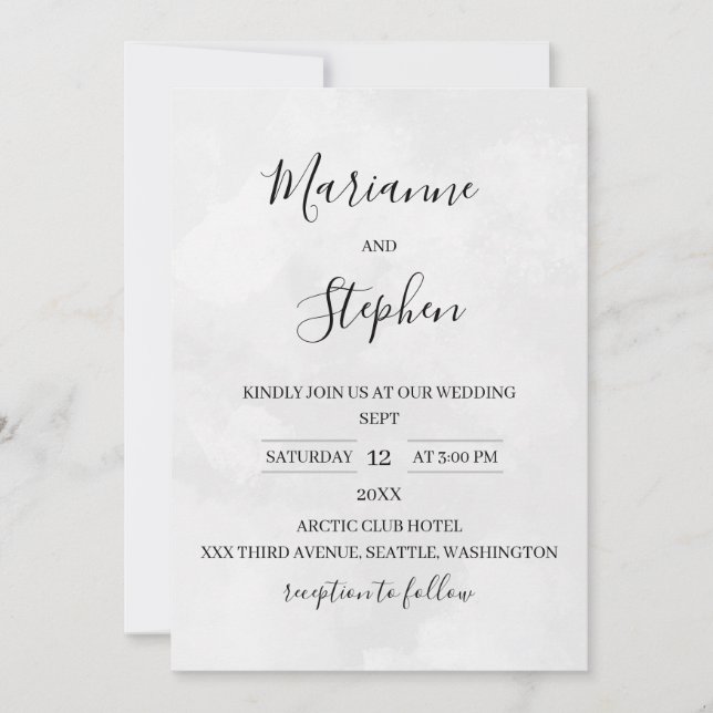 Black and White Elegant Minimalist Invitation (Front)