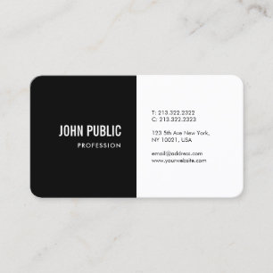 Black And White Elegant Minimalist Modern Template Business Card