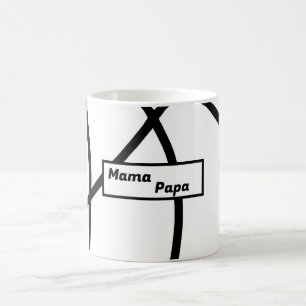 black and white elegant Minimalistic Abstract Coffee Mug