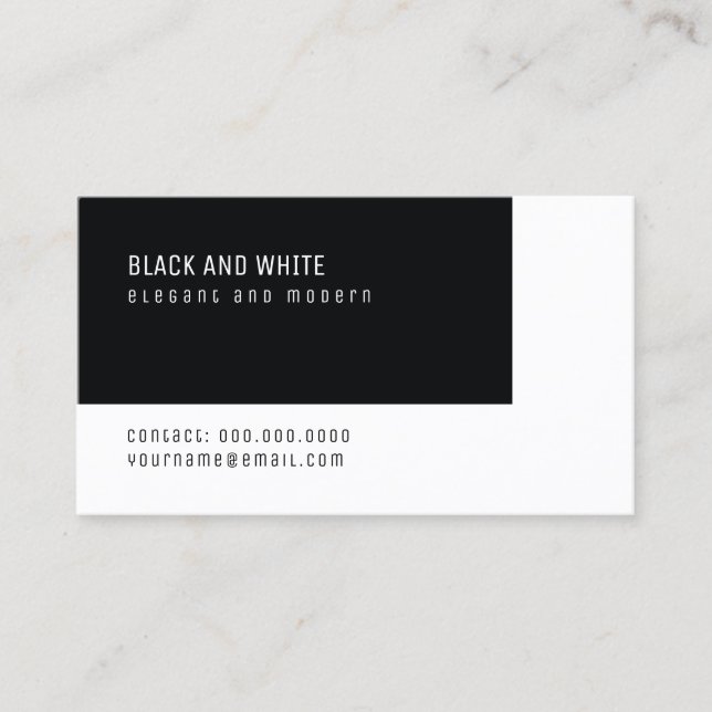 black and white elegant modern minimal business card (Front)