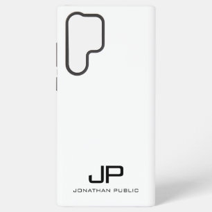 Black And White Elegant Modern Minimalist Monogram Samsung Galaxy Case