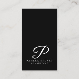 Black and White Elegant Monogram Business Card