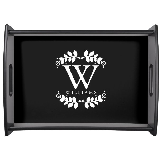 Black And White Serving Trays Food Trays Zazzle.co.uk