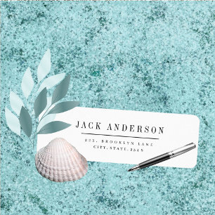  Black and white elegant return address label